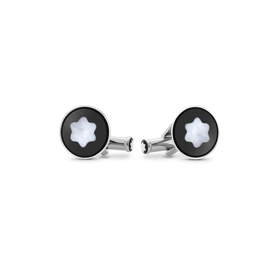 Montblanc Cufflinks with Mother-of-Pearl Snowcap Emblem MB123810