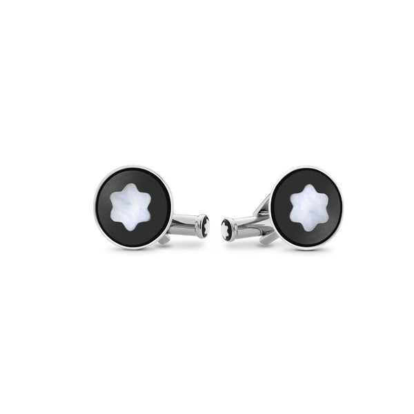 Montblanc Cufflinks with Mother-of-Pearl Snowcap Emblem MB123810