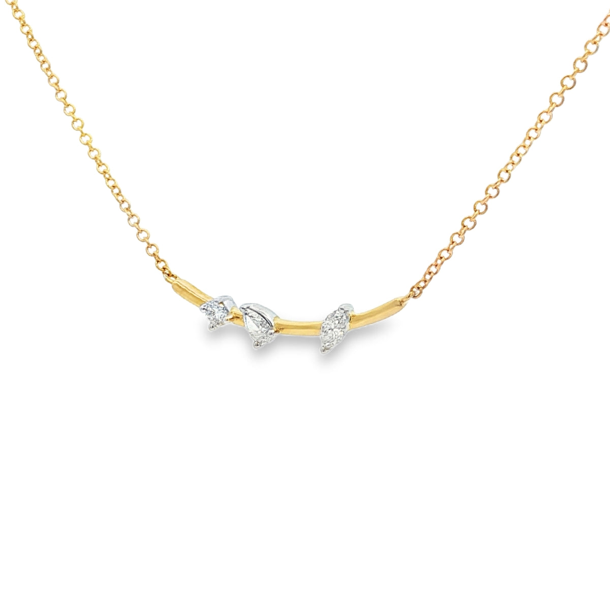 Diamond Mixed Cut 0.25ct 18ct Yellow Gold Pendant