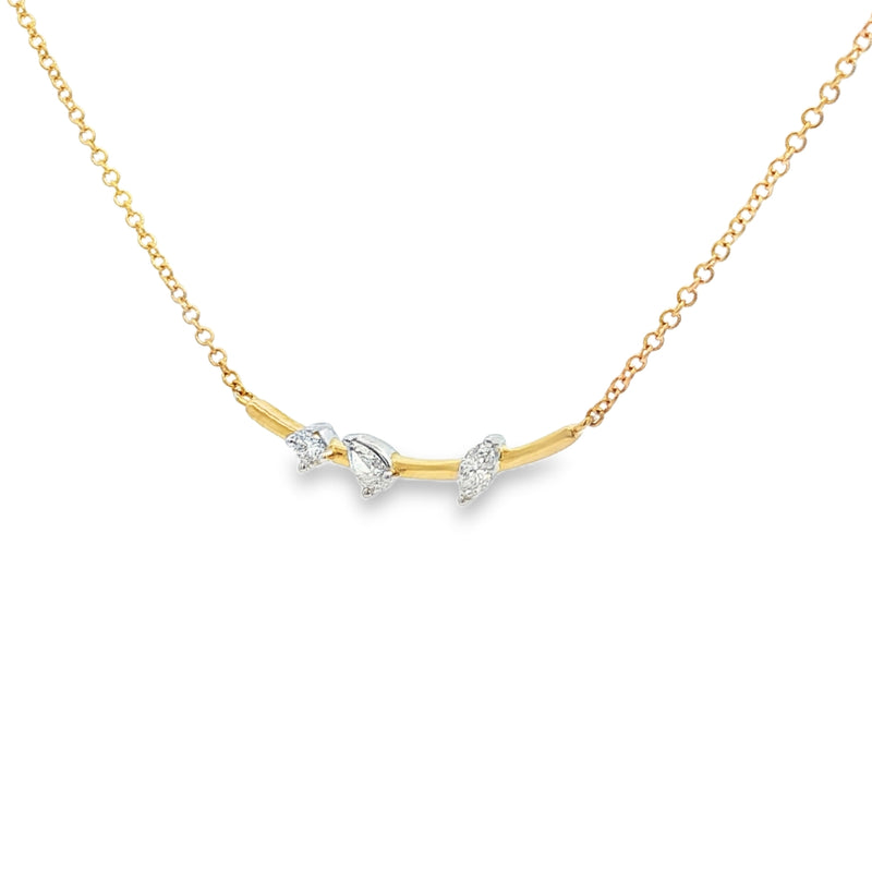 Diamond Mixed Cut 0.25ct 18ct Yellow Gold Pendant
