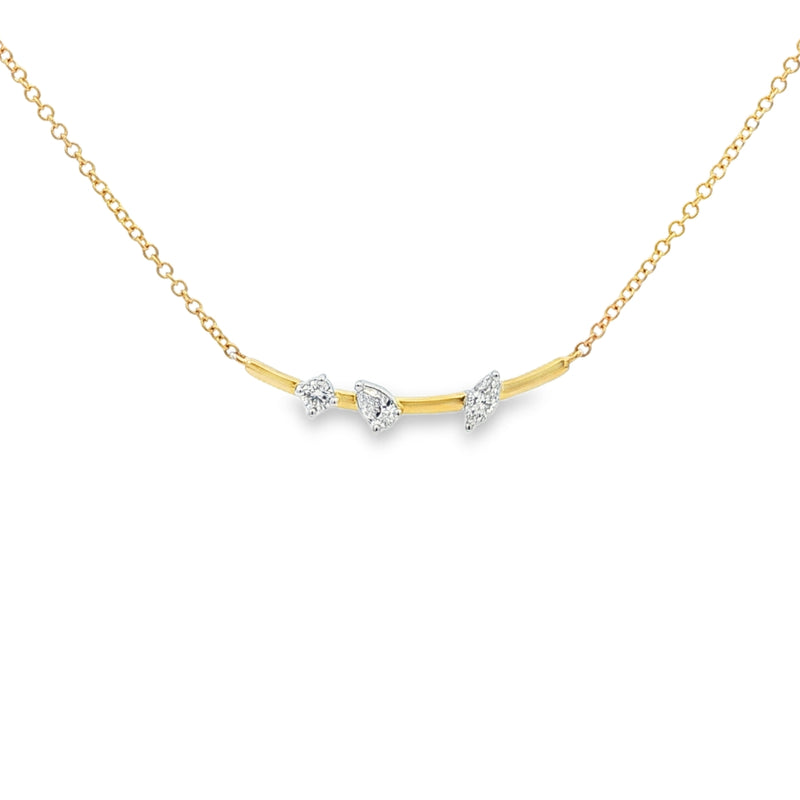 Diamond Mixed Cut 0.25ct 18ct Yellow Gold Pendant