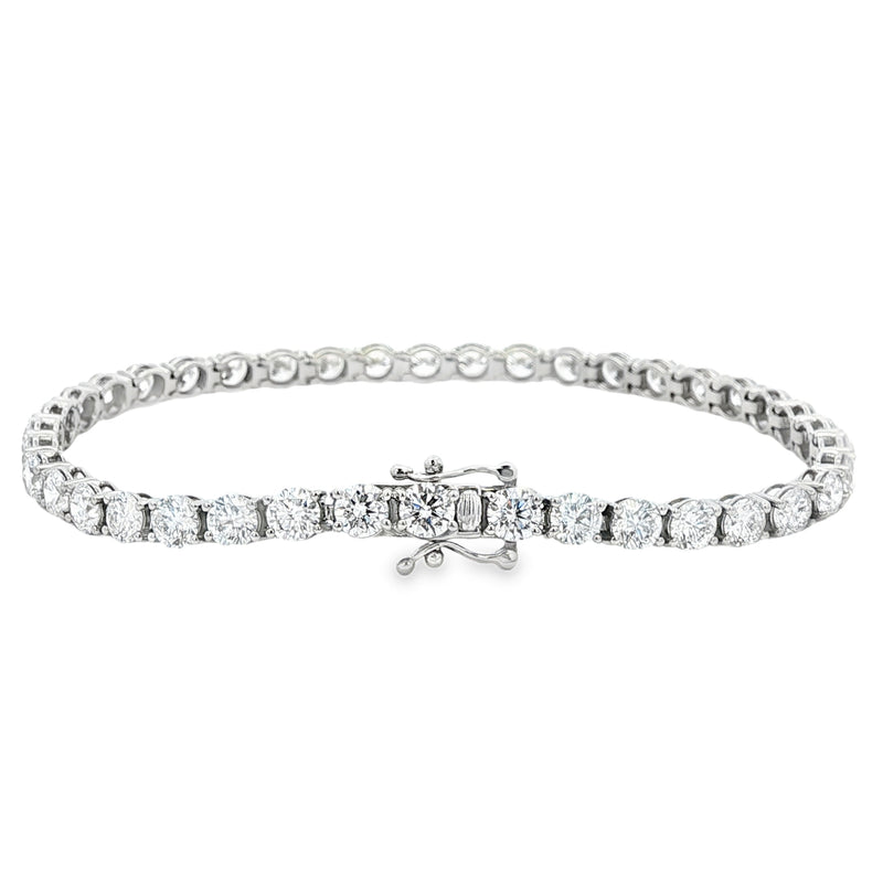 Round Brilliant 10.00ct Lab Grown Diamond Platinmu Bracelet
