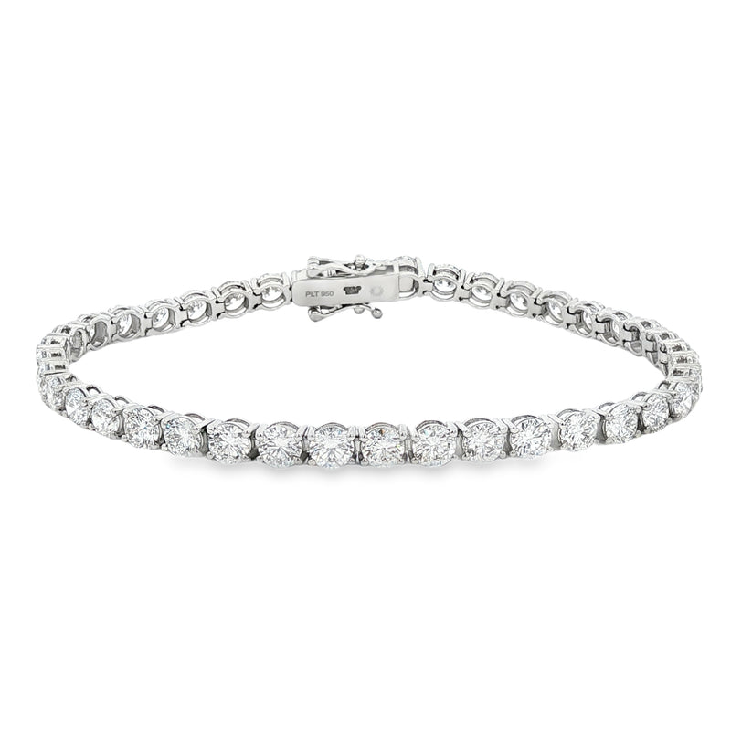 Round Brilliant 10.00ct Lab Grown Diamond Platinmu Bracelet