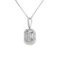Diamond Baguette & Brilliant Cut 18ct White Gold Cluster Pendant