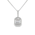 Diamond Baguette & Brilliant Cut 18ct White Gold Cluster Pendant