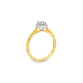 18ct Yellow & White Gold Round Brilliant Cut 0.52ct Cushion Halo Ring
