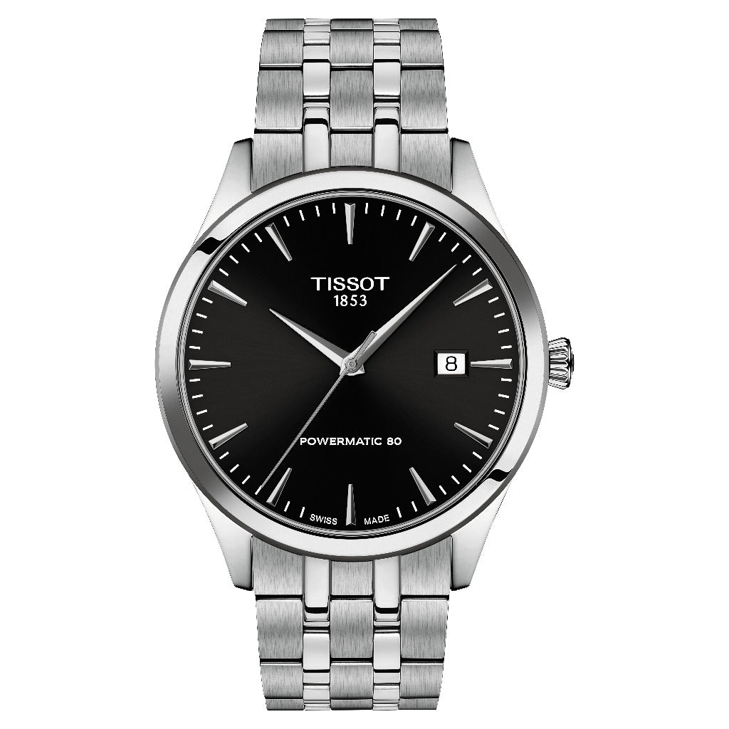 Tissot Classic Dream Steel 40mm Powermatic 80 Black Dial Watch T1584071105100