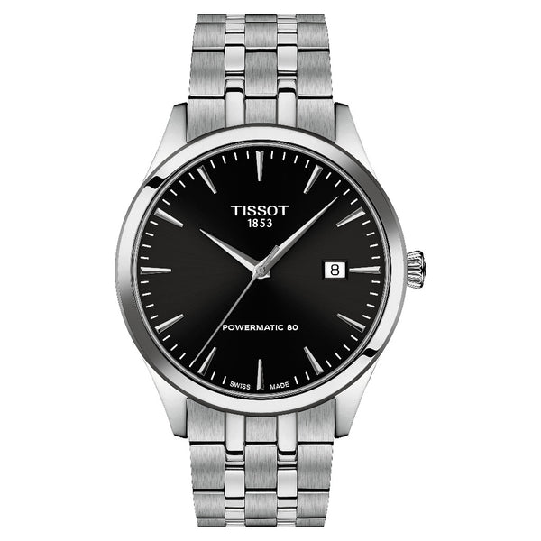 Tissot Classic Dream Steel 40mm Powermatic 80 Black Dial Watch T1584071105100