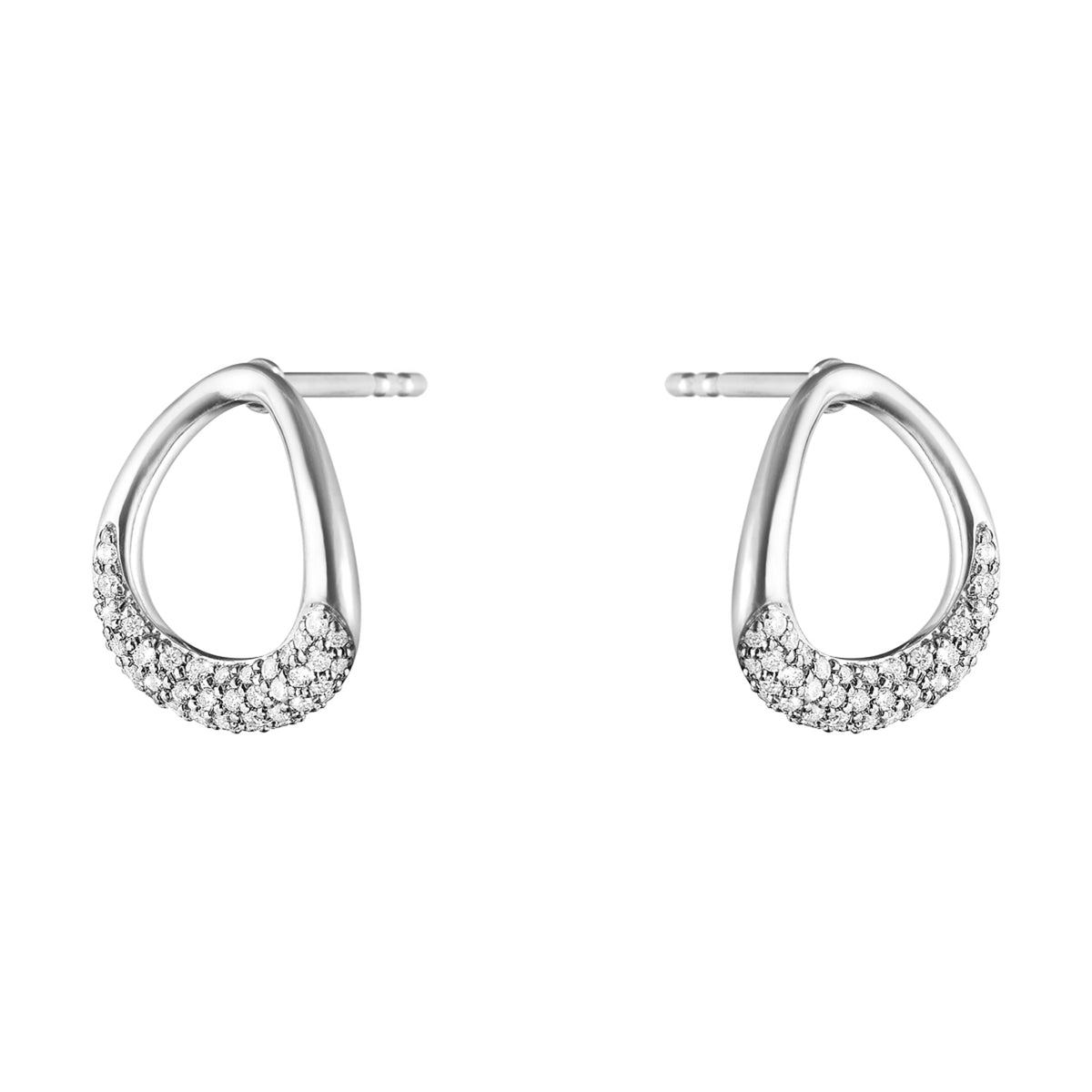 Georg Jensen Offspring Earrings, Sterling Silver, Diamonds