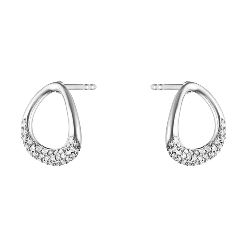 Georg Jensen Offspring Earrings, Sterling Silver, Diamonds