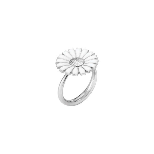 Georg Jensen Daisy Ring, Sterling Silver, White Enamel