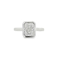 Radiant Cut 1.59ct Rub Over Lab Grown Diamond, Platinum Ring