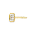 Emerald Cut 1.52ct Rub Over Lab Grown Diamond, 18ct Yellow Gold Ring