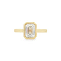 Emerald Cut 1.52ct Rub Over Lab Grown Diamond, 18ct Yellow Gold Ring