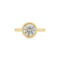Round Brilliant Cut 1.50ct Rub Over Lab Grown Diamond, 18ct Yellow Gold Ring