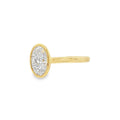 Oval Cut 1.57ct Rub Over Lab Grown Diamond, 18ct Yellow Gold Ring