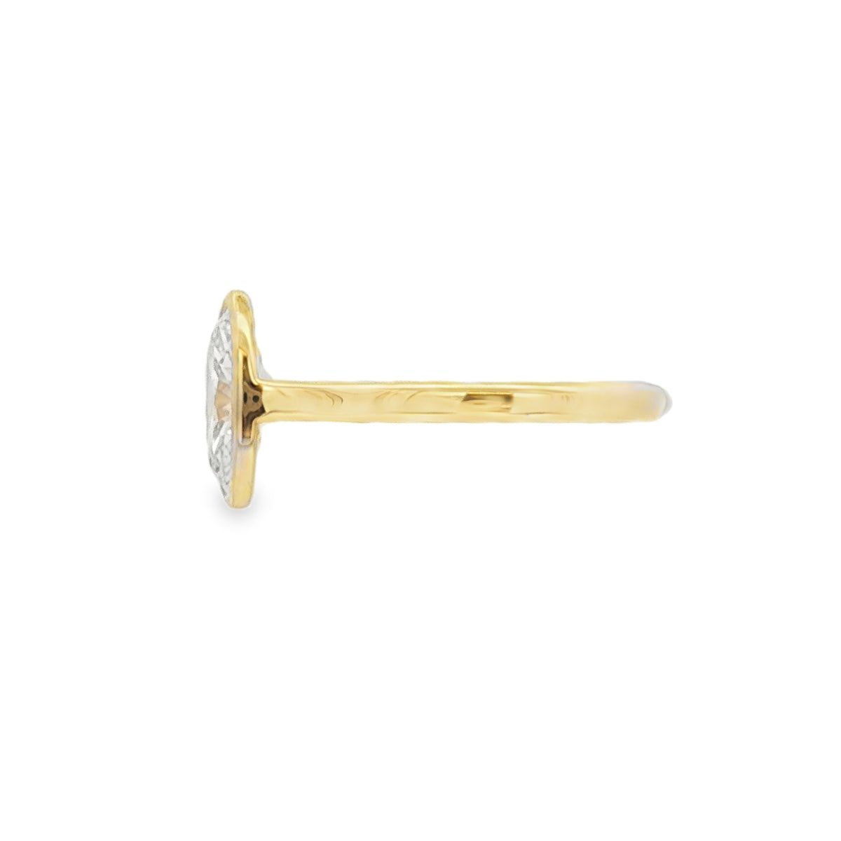 Oval Cut 1.57ct Rub Over Lab Grown Diamond, 18ct Yellow Gold Ring