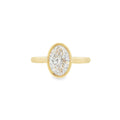 Oval Cut 1.57ct Rub Over Lab Grown Diamond, 18ct Yellow Gold Ring