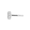 Emerald Cut 1.57ct Rub Over Lab Grown Diamond, Platinum Ring