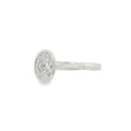 Oval Cut 1.01ct Rub Over Diamond, Platinum Ring