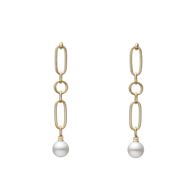 Mikimoto 'M Code' 18ct Yellow Gold, Akoya Cultured Pearl Earrings