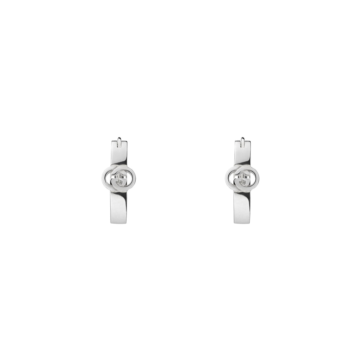 Gucci Interlocking Hoop Sterling Silver Earrings
