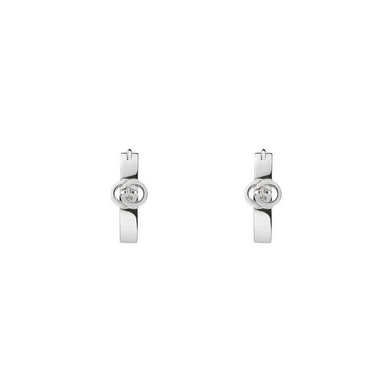 Gucci Interlocking Hoop Sterling Silver Earrings
