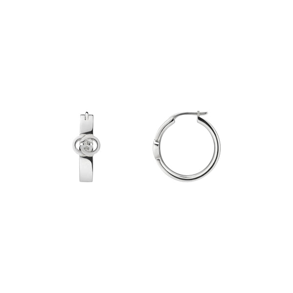 Gucci Interlocking Hoop Sterling Silver Earrings