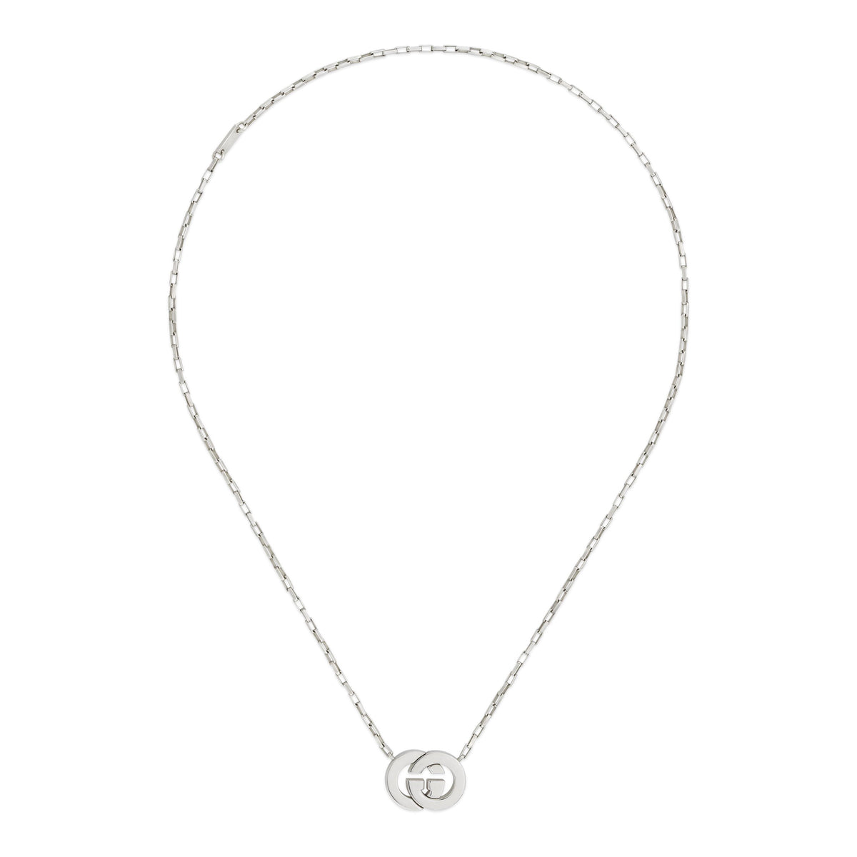 Gucci Interlocking Sterling Silver Pendant Necklace 45cm