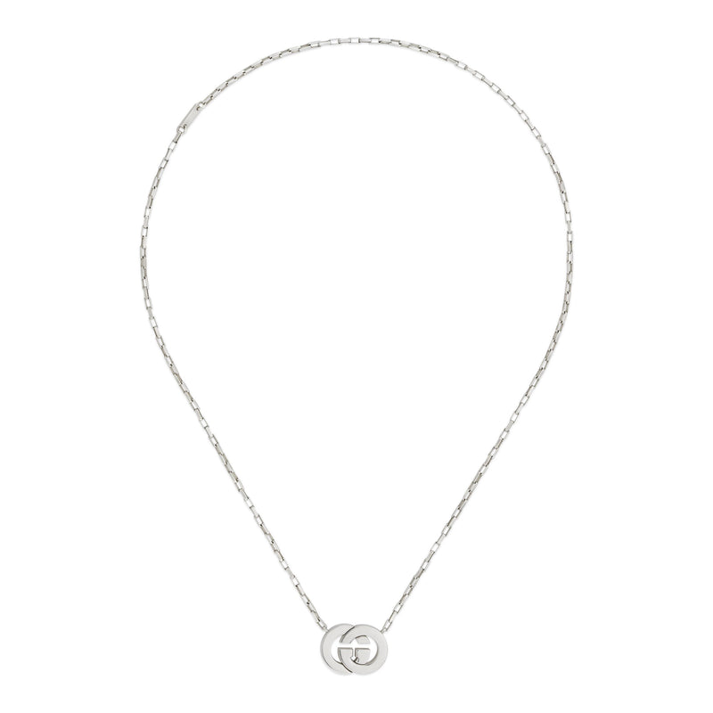 Gucci Interlocking Sterling Silver Pendant Necklace 45cm