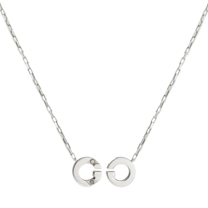 Gucci Interlocking Sterling Silver Pendant Necklace 45cm
