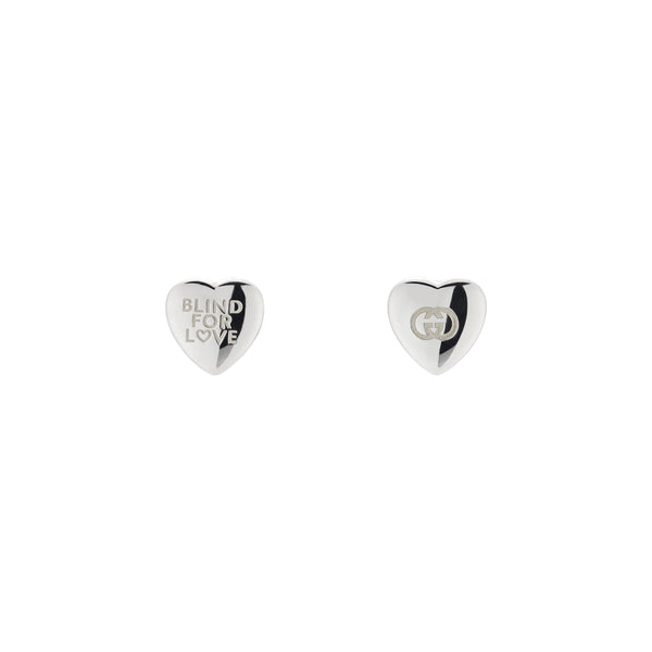 Gucci Blind For Love Stud Sterling Silver Earrings