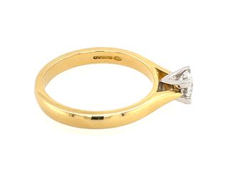 Yellow Gold 0.40ct Round Brilliant Cut Diamond Ring
