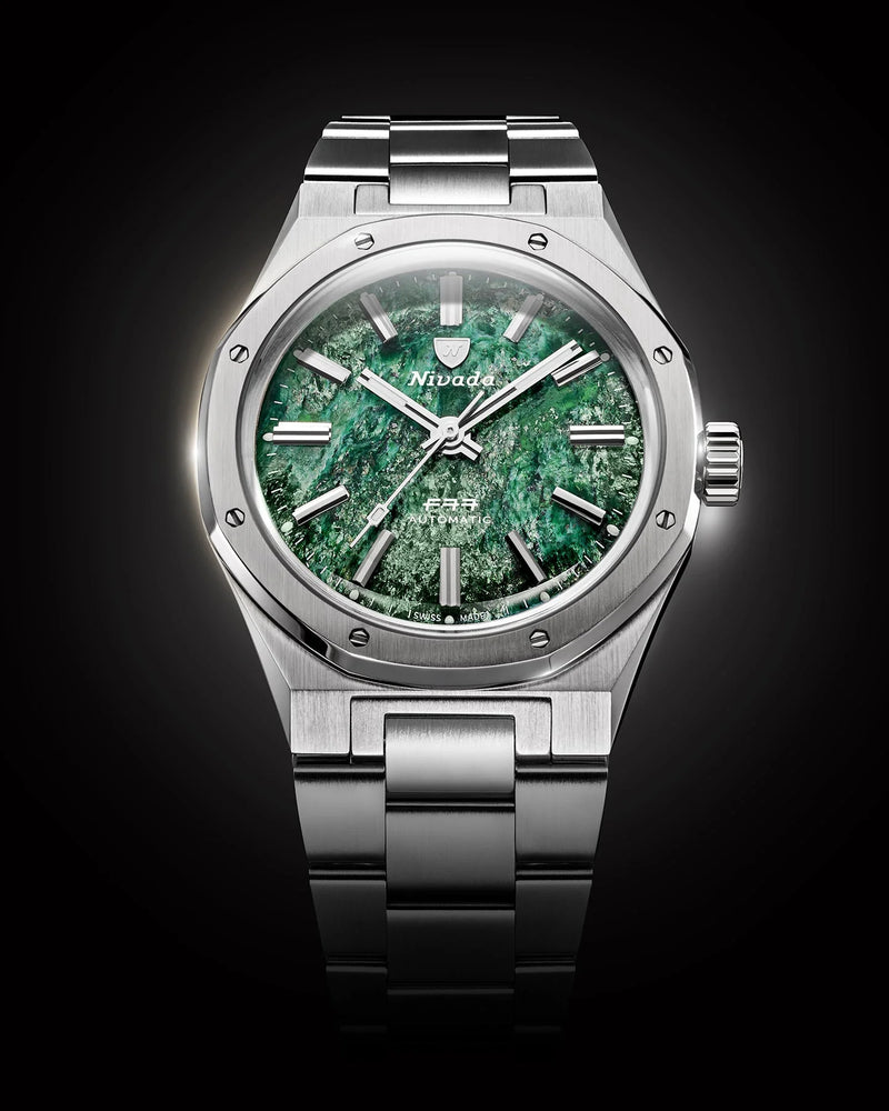 Nivada Grenchen F77 Green Aventurine Mark 1 - Limited Edition 37mm 68037A77