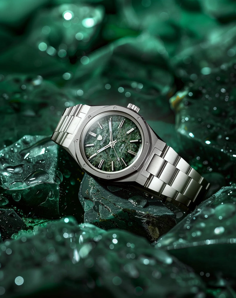 Nivada Grenchen F77 Green Aventurine Mark 1 - Limited Edition 37mm 68037A77