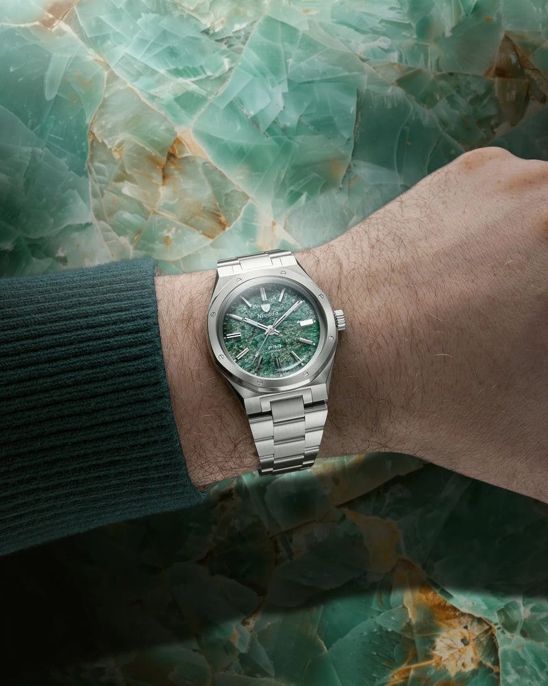 Nivada Grenchen F77 Green Aventurine Mark 1 - Limited Edition 37mm 68037A77