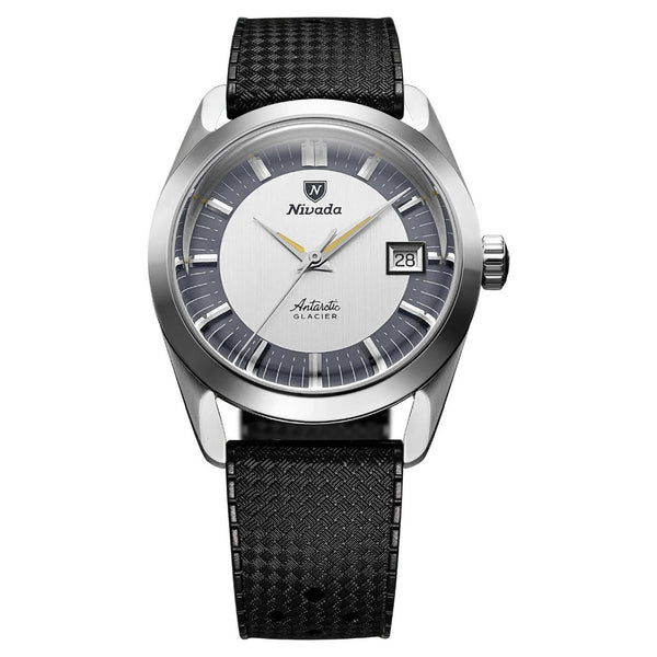 Nivada Grenchen Antarctic Glacier 35mm Watch, Rubber tropic strap 35020M01