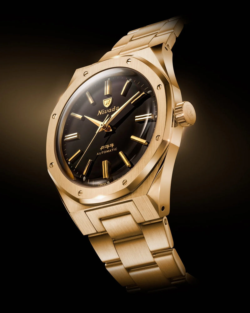 Nivada Grenchen F77 Gold MK2 - 38mm Watch 68028A77