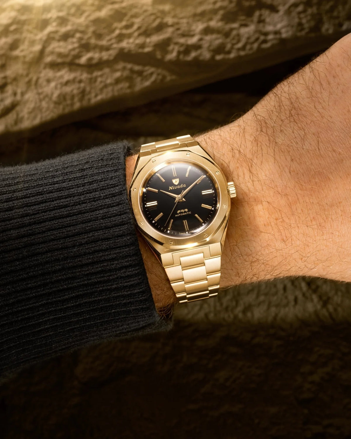 Nivada Grenchen F77 Gold MK2 - 38mm Watch 68028A77
