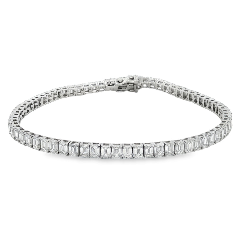 Emerald Cut 8.00ct Lab Grown Platinum Bracelet