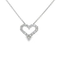 Diamond Round Brilliant Cut 0.58ct Heart, 18ct White Gold Pendant