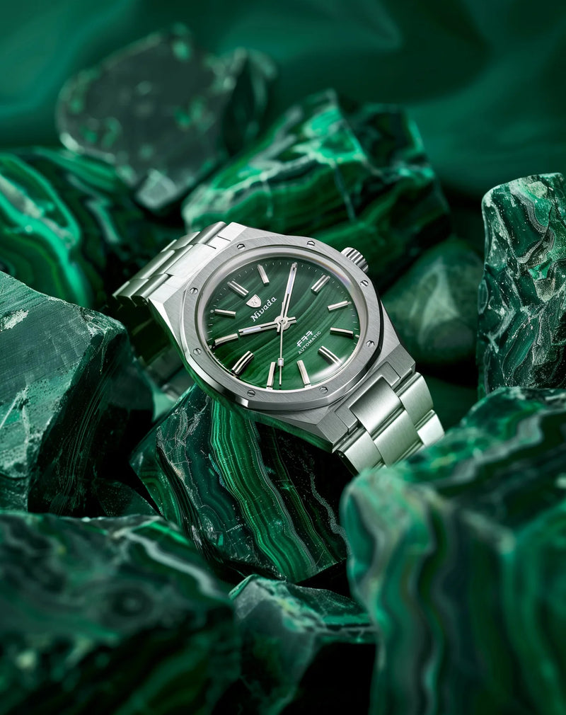 Nivada Grenchen F77 Malachite Mark 1 - Limited Edition 37mm 68036A77