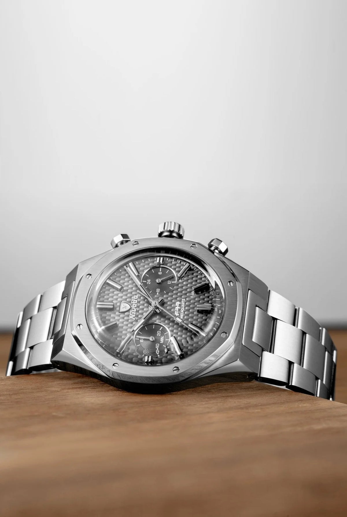 Nivada Grenchen F77 Chrono Mecaquartz Grey - 38mm Watch 68001Q77