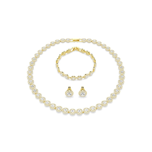 Swarovski Una Angelic set, Set (3), Round cut, White, Gold-tone plated
