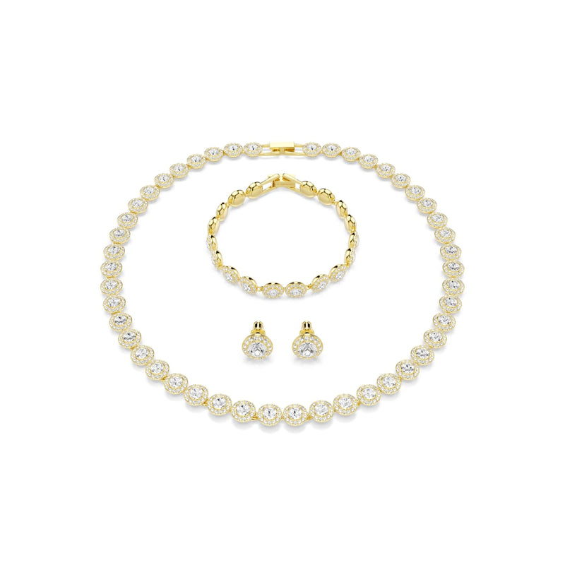 Swarovski Una Angelic set, Set (3), Round cut, White, Gold-tone plated