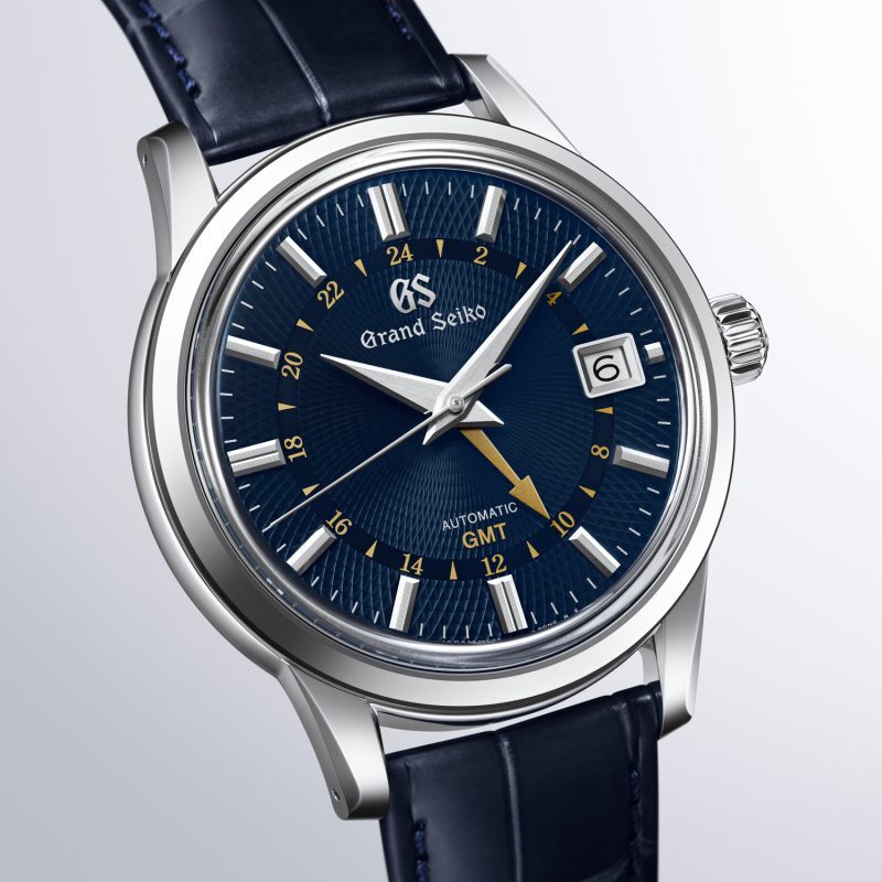 Grand Seiko 'Moondrop' Automatic Blue GMT 39.5mm Watch SBGM257