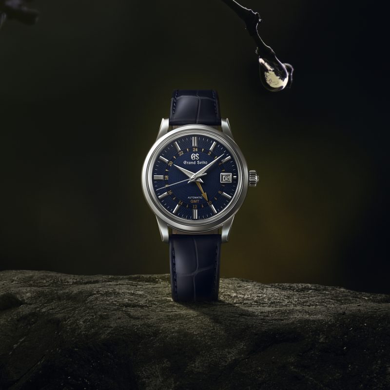 Grand Seiko 'Moondrop' Automatic Blue GMT 39.5mm Watch SBGM257