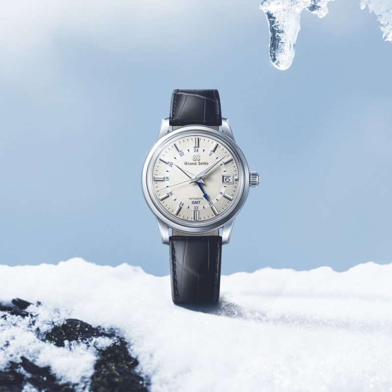 Grand Seiko 'Snowdrop' Automatic White GMT 39.5mm Watch SBGM255