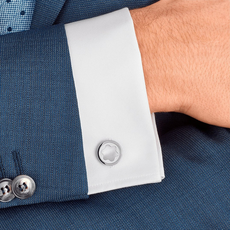 Montblanc Star Cufflinks with Steel Inlay MB116660