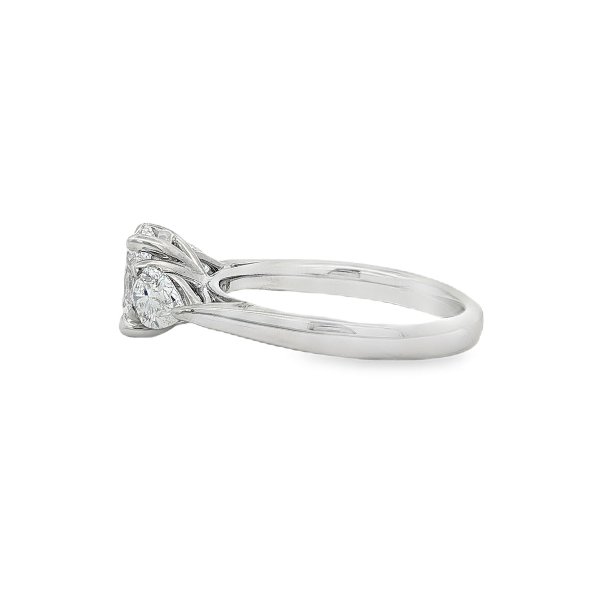 Oval & Pear Cut 1.84ct Trilogy, Lab Grown Platinum Ring